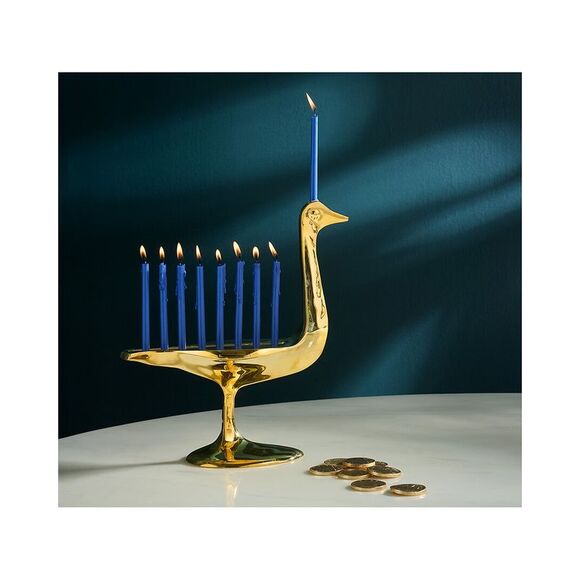 Jonathan Adler Brass Bird Menorah - Picture 2 of 2